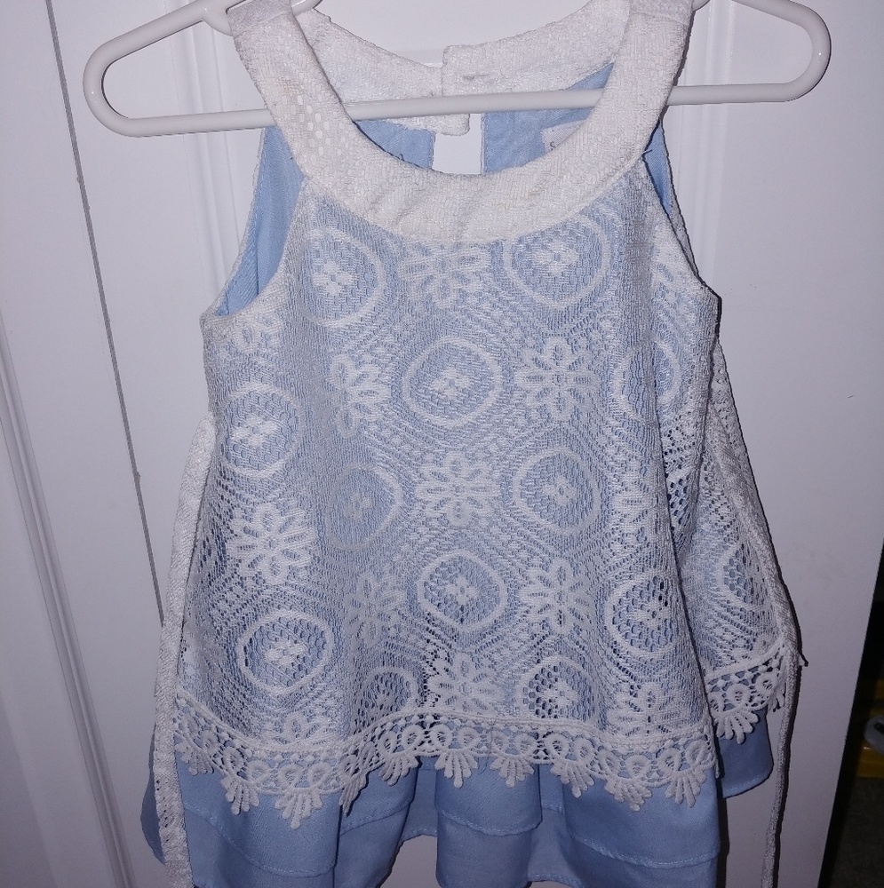 Toddler 18M girl lace dress, light blue